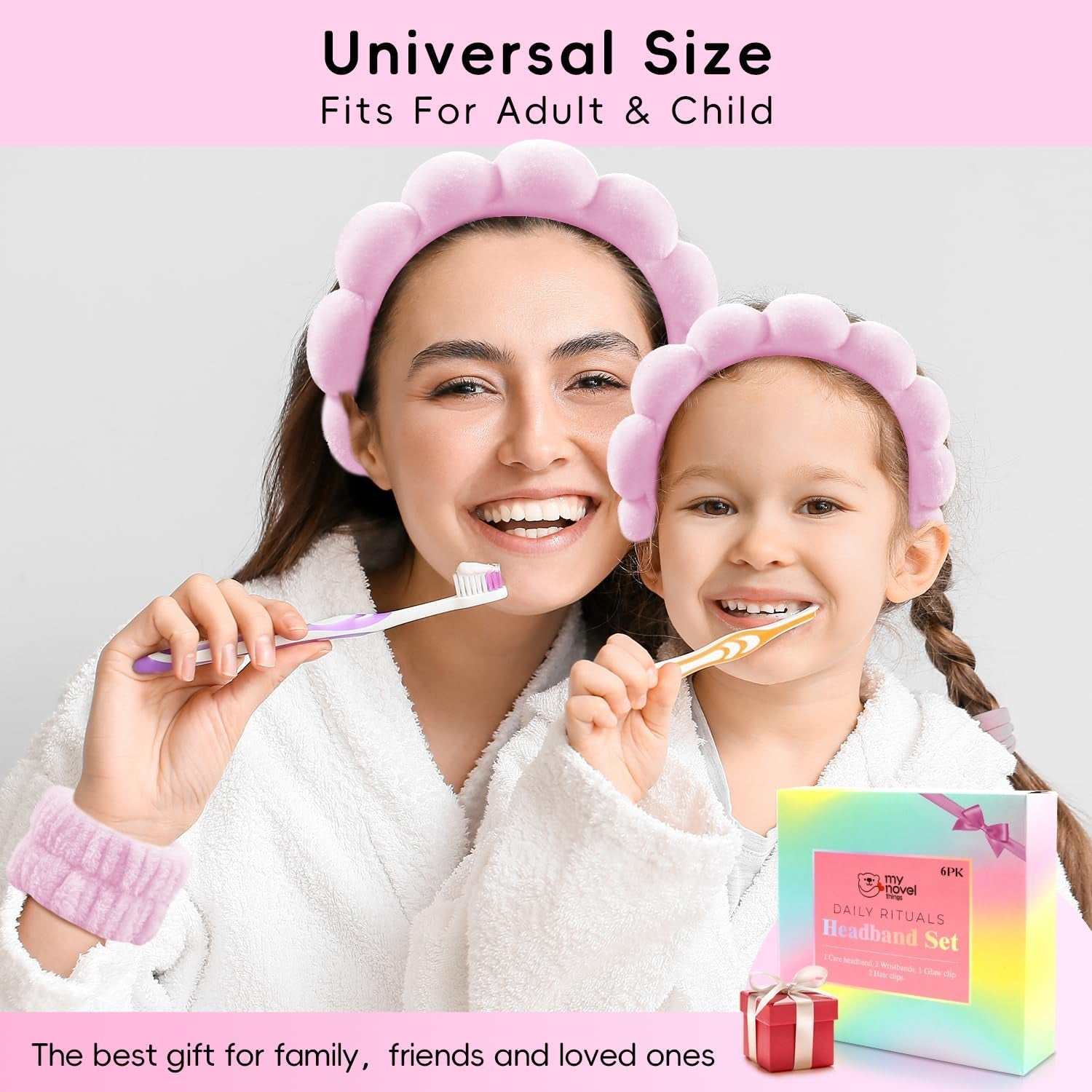 Headband Skincare and Wristband with Hair Clips- Gift set